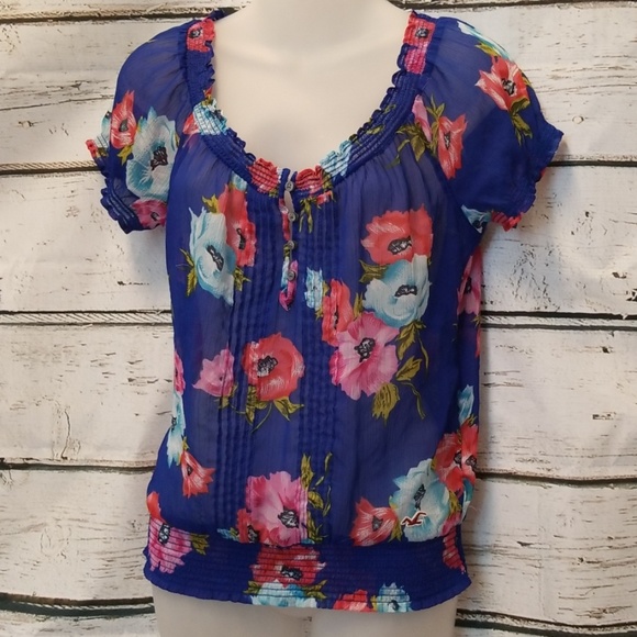 Hollister Floral Blouse Small - Picture 2 of 2